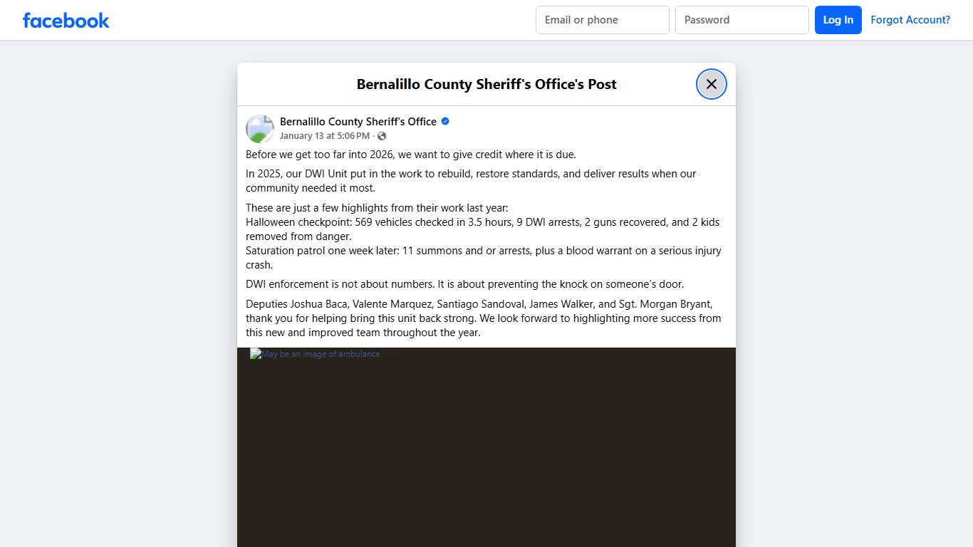 Before we get too far... - Bernalillo County Sheriff's Office Facebook